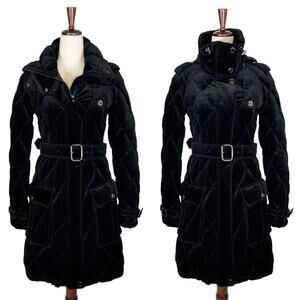 BURBERRY Prorsum Velvet Belted Down Puffer Coat